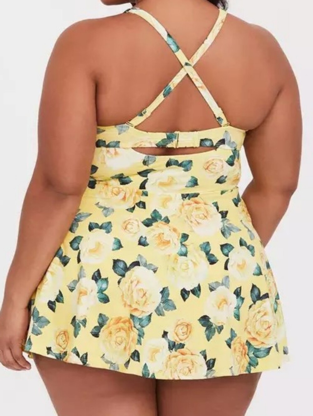 TORRID Yellow Floral Underwire One-Piece Swim Dress size 1 Equal To 14 16 - Picture 5 of 12